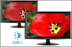 10,000:1 Dynamic Contrast Ratio
10,000 dynamic contrast ratio for deep and high contrast colour reproduction and 300cd/m2 brightness provides clear picture quality